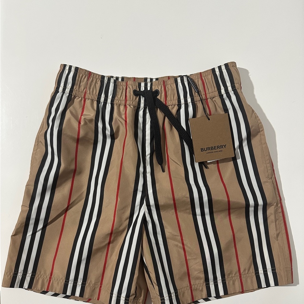 Burberry Kids Striped Tan Shorts